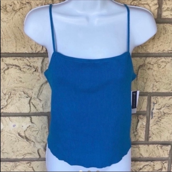 BP Blue spaghetti strap Tank Top Comfy Stretch New NWT Y2K 90’s Beach Vacation - Picture 1 of 9